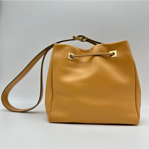 Burberry London Vintage Mustard Yellow Leather Mini Bucket Shoulder Bag - Picture 4 of 13
